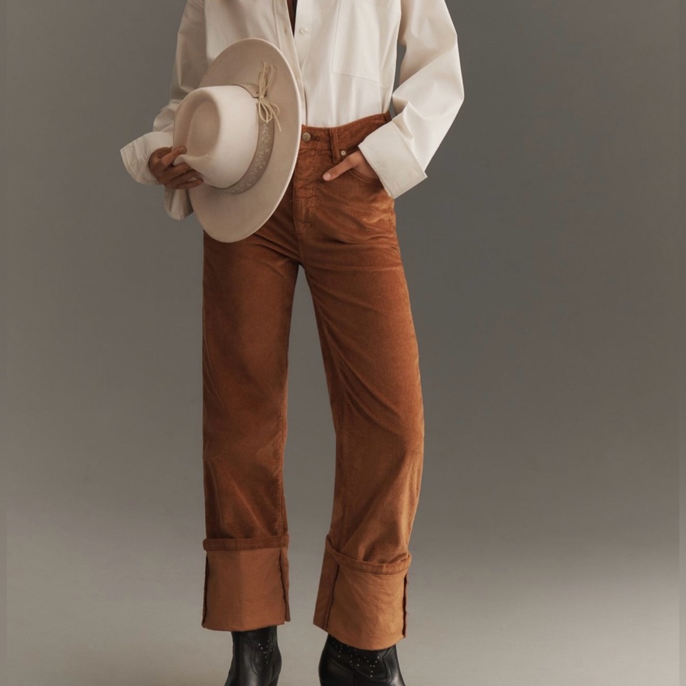 NWT 🆕 Anthro - Pilcro Scotty Cuffed Straight Leg Jeans - Corduroy Edition - 26